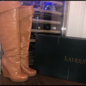 Ralph Lauren knee high leather boots
